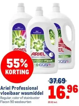 Makro Ariel Professional vloeibaar wasmiddel aanbieding