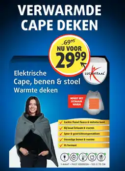 Lucovitaal VERWARMDE CAPE DEKEN aanbieding