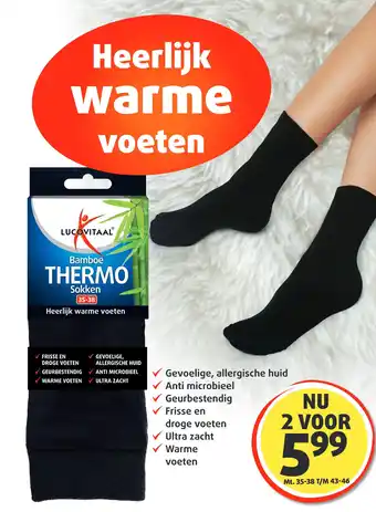 Lucovitaal Bamboe THERMO Sokken aanbieding