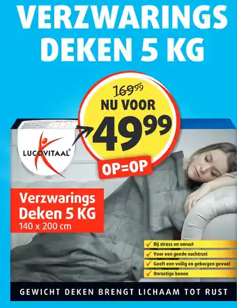 Lucovitaal VERZWARINGS DEKEN 5 KG aanbieding