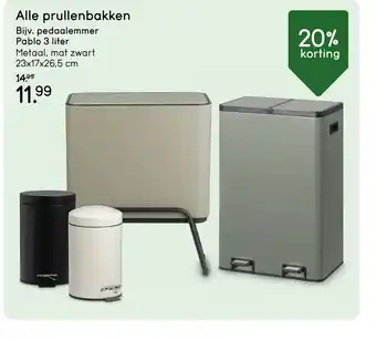 Leen Bakker Alle prullenbakken aanbieding