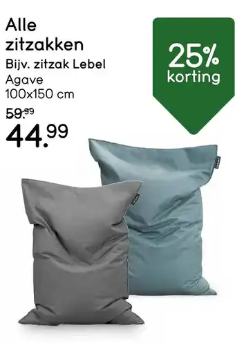 Leen Bakker Alle zitzakken aanbieding