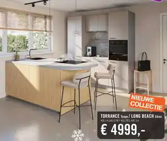 Keukendepot TORRANCE Taupe/LONG BEACH Eiken aanbieding