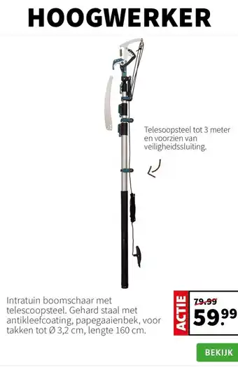 Intratuin Telesoopsteel tot 3 meter en voorzien van veiligheidssluiting. aanbieding