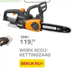 Praxis Worx accu kettingzaag aanbieding