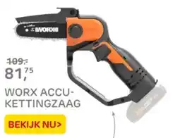 Praxis Worx accu kettingzaag aanbieding