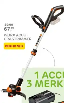 Praxis Worx accu grastrimmer aanbieding