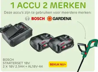 Praxis Bosch starterset 18v 2x18v 2.5AH + ALT18V 44 aanbieding