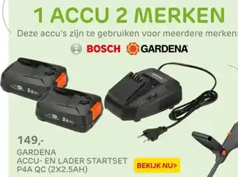 Praxis Accu en lader startset p4a qc (2x2.5ah) aanbieding