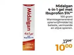 Trekpleister Midalgan 4-in-1 gel met Ibuprofen 5%** 100 gram aanbieding