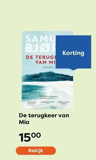 The Read Shop De terugkeer van Mia aanbieding