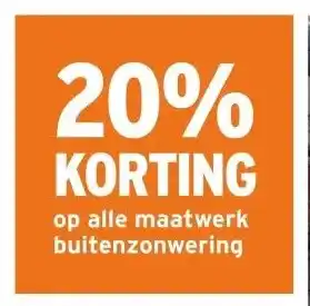 GAMMA 20% KORTING op alle maatwerk buitenzonwering aanbieding