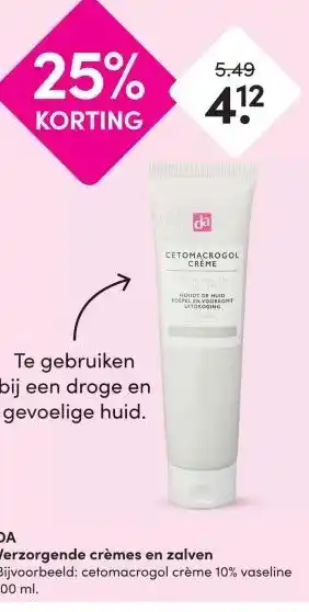 DA DA Verzorgende crèmes en zalven aanbieding