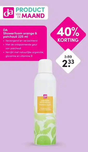 DA DA Showerfoam orange & patchouli 225 ml aanbieding