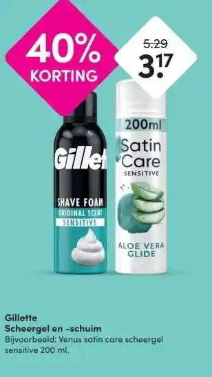 DA Gillette Scheergel en -schuim aanbieding