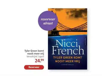 Bruna Tyler Green komt nooit meer vrij Verschijnt 1 april aanbieding