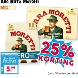 Boon`s Markt Alle Birra Moretti aanbieding