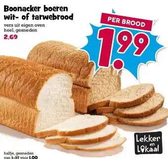 Boon`s Markt Boonacker boeren wit- of tarwebrood aanbieding