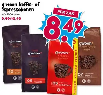 Boon`s Markt g'woon koffie- of espressobonen aanbieding