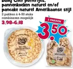 Boon`s Markt Daily Chef poffertjes. pannenkoeken naturel en/of pancake naturel Amerikaanse stijl aanbieding