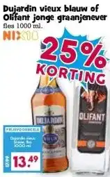 Boon`s Markt Dujardin vieux blauw of Olifant jonge graanjenever NIX18 aanbieding