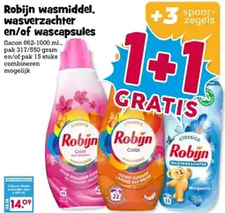 Boon`s Markt Robijn wasmiddel, wasverzachter en/of wascapsules aanbieding