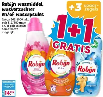 Boon`s Markt Robijn wasmiddel, wasverzachter en/of wascapsules aanbieding