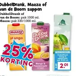 Boon`s Markt DubbelDrank, Maaza of van de Boom sappen aanbieding