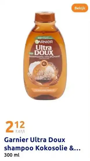 Action Garnier Ultra Doux shampoo Kokosolie & Cacaoboter aanbieding