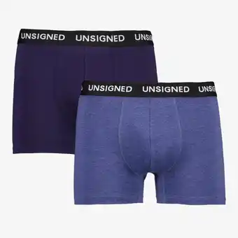 Scapino Unsigned heren boxershorts 2-pack blauw aanbieding