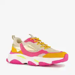 Scapino Blue Box dames dad sneakers roze oranje aanbieding