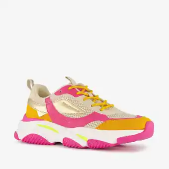 Scapino Blue Box dames dad sneakers roze oranje aanbieding