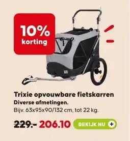 Pets Place Trixie opvouwbare fietskarren aanbieding