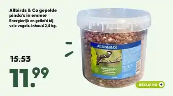 Pets Place Allbirds & Co gepelde pinda's in emmer aanbieding