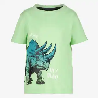 Scapino Unsigned jongens T-shirt met Triceratops groen aanbieding