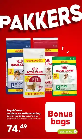 Pets Place Royal Canin honden- en kattenvoeding aanbieding