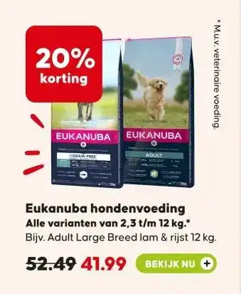 Pets Place Eukanuba hondenvoeding aanbieding