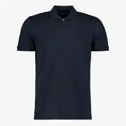 Scapino Unsigned heren polo met rits blauw aanbieding