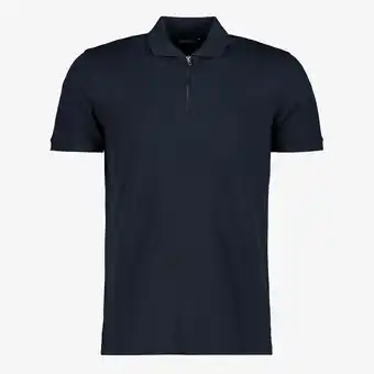 Scapino Unsigned heren polo met rits blauw aanbieding