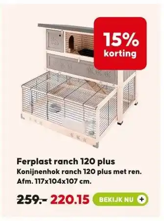 Pets Place Ferplast ranch 120 plus aanbieding