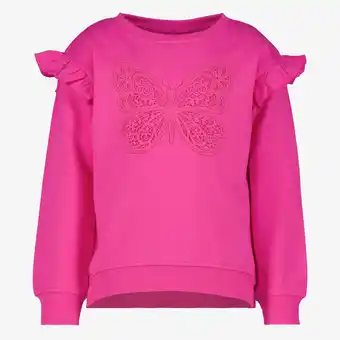 Scapino TwoDay meisjes sweater met vlinder fuchsia aanbieding