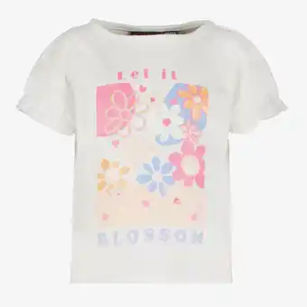 Scapino TwoDay cropped meisjes T-shirt met bloemen wit aanbieding