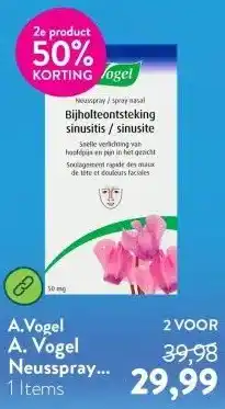 Holland & Barrett A. Vogel Neusspray Bijholteontsteking Sinusitis - 50mg aanbieding