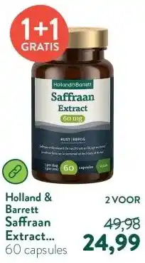 Holland & Barrett Saffraan Extract 60mg aanbieding