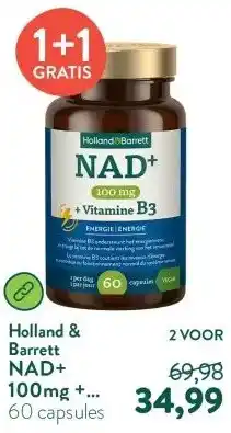 Holland & Barrett NAD+ 100mg + Vitamine B3 aanbieding