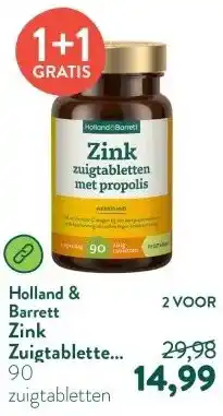 Holland & Barrett Zink Zuigtabletten Met Propolis - 90 zuigtabletten aanbieding