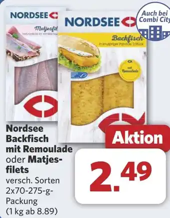 Combi Nordsee Backfisch mit Remoulade oder Matjes aanbieding