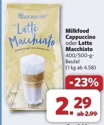 Combi Milkfood Cappuccino oder Latte Macchiato aanbieding