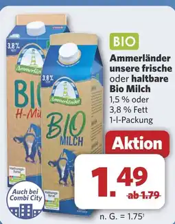 Combi Ammerländer unsere frische oder haltbare Bio Milch aanbieding