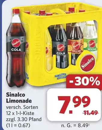 Combi Sinalco Limonade aanbieding